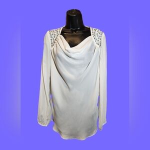 Jennifer Lopez White Embellished Blouse